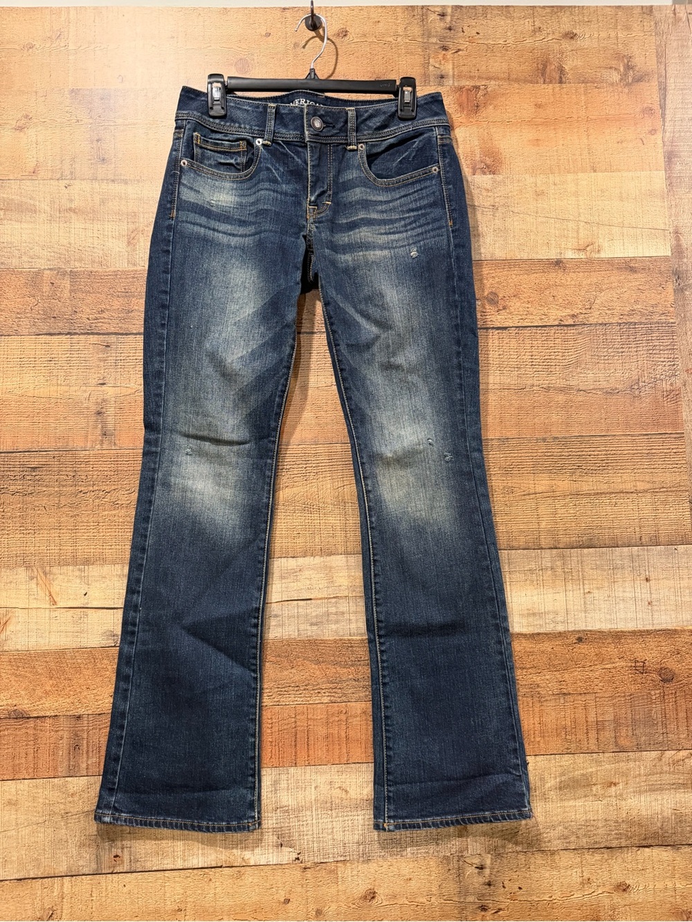 American Eagle Tall Kick Boot Stretch Women's Jeans in Washed Blue Size 6 Long